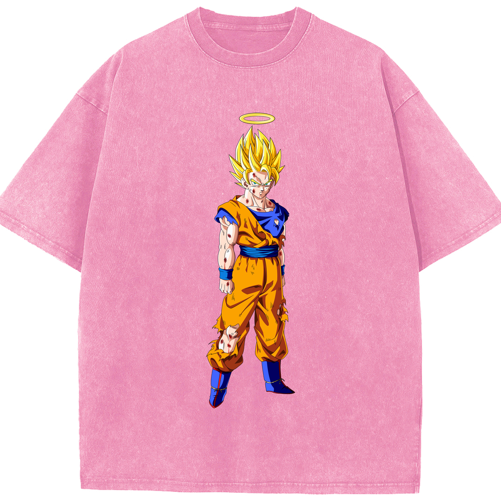 （画像用） ドラゴンボール 孫悟空（そん ごくう）Son Goku カカロット DRAGON BALL Kakarotto 綿100% ヴィンテージ風 半袖Tシャツ（フロントプリント）